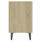 NNEVL Bed Cabinets Metal Legs 2 pcs Sonoma Oak and White 40x30x50 cm