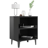 NNEVL Bed Cabinet with Metal Legs High Gloss Black 40x30x50 cm