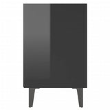 NNEVL Bed Cabinet with Metal Legs High Gloss Black 40x30x50 cm