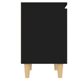 NNEVL Bed Cabinets with Solid Wood Legs 2 pcs Black 40x30x50 cm