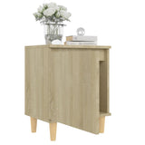 NNEVL Bed Cabinet with Solid Wood Legs Sonoma Oak 40x30x50 cm