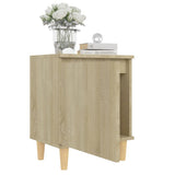 NNEVL Bed Cabinets with Solid Wood Legs 2 pcs Sonoma Oak 40x30x50 cm