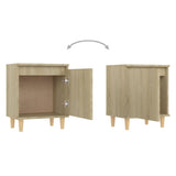 NNEVL Bed Cabinets with Solid Wood Legs 2 pcs Sonoma Oak 40x30x50 cm