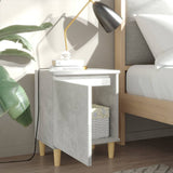 NNEVL Bed Cabinets with Solid Wood Legs 2pcs Concrete Grey 40x30x50cm