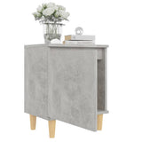 NNEVL Bed Cabinets with Solid Wood Legs 2pcs Concrete Grey 40x30x50cm