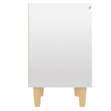 NNEVL Bed Cabinets Solid Wood Legs 2 pcs High Gloss White 40x30x50 cm