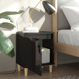 NNEVL Bed Cabinets Solid Wood Legs 2 pcs High Gloss Black 40x30x50 cm