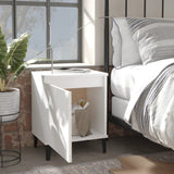 NNEVL Bed Cabinets with Metal Legs 2 pcs White 40x30x50 cm