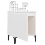 NNEVL Bed Cabinets with Metal Legs 2 pcs White 40x30x50 cm
