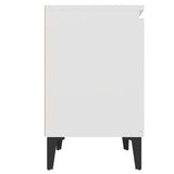 NNEVL Bed Cabinets with Metal Legs 2 pcs White 40x30x50 cm