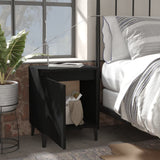 NNEVL Bed Cabinet with Metal Legs Black 40x30x50 cm