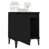 NNEVL Bed Cabinet with Metal Legs Black 40x30x50 cm
