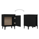 NNEVL Bed Cabinet with Metal Legs Black 40x30x50 cm
