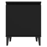 NNEVL Bed Cabinet with Metal Legs Black 40x30x50 cm