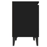 NNEVL Bed Cabinet with Metal Legs Black 40x30x50 cm