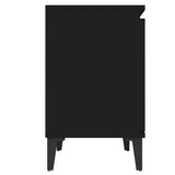 NNEVL Bed Cabinets with Metal Legs 2 pcs Black 40x30x50 cm