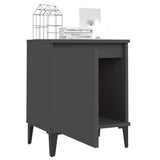 NNEVL Bed Cabinets with Metal Legs 2 pcs Grey 40x30x50 cm