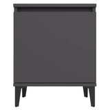 NNEVL Bed Cabinets with Metal Legs 2 pcs Grey 40x30x50 cm