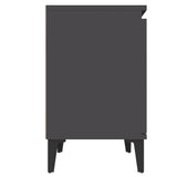 NNEVL Bed Cabinets with Metal Legs 2 pcs Grey 40x30x50 cm