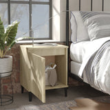 NNEVL Bed Cabinet with Metal Legs Sonoma Oak 40x30x50 cm