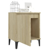 NNEVL Bed Cabinet with Metal Legs Sonoma Oak 40x30x50 cm