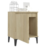NNEVL Bed Cabinets with Metal Legs 2 pcs Sonoma Oak 40x30x50 cm