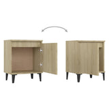 NNEVL Bed Cabinets with Metal Legs 2 pcs Sonoma Oak 40x30x50 cm