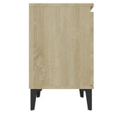 NNEVL Bed Cabinets with Metal Legs 2 pcs Sonoma Oak 40x30x50 cm