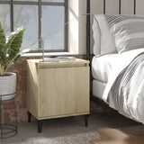 NNEVL Bed Cabinets with Metal Legs 2 pcs Sonoma Oak 40x30x50 cm