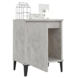 NNEVL Bed Cabinets with Metal Legs 2 pcs Concrete Grey 40x30x50 cm