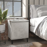 NNEVL Bed Cabinets with Metal Legs 2 pcs Concrete Grey 40x30x50 cm