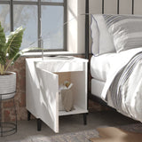 NNEVL Bed Cabinets with Metal Legs 2 pcs High Gloss White 40x30x50 cm