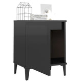 NNEVL Bed Cabinets with Metal Legs 2 pcs High Gloss Black 40x30x50 cm