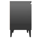 NNEVL Bed Cabinets with Metal Legs 2 pcs High Gloss Black 40x30x50 cm