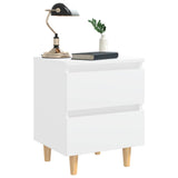NNEVL Bed Cabinet with Solid Pinewood Legs White 40x35x50 cm