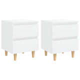 NNEVL Bed Cabinets with Solid Pinewood Legs 2 pcs White 40x35x50 cm