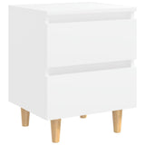 NNEVL Bed Cabinets with Solid Pinewood Legs 2 pcs White 40x35x50 cm