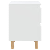 NNEVL Bed Cabinets with Solid Pinewood Legs 2 pcs White 40x35x50 cm