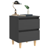 NNEVL Bed Cabinet with Solid Pinewood Legs Grey 40x35x50 cm
