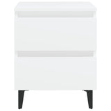 NNEVL Bed Cabinet White 40x35x50 cm Chipboard