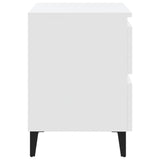 NNEVL Bed Cabinet White 40x35x50 cm Chipboard