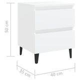 NNEVL Bed Cabinet White 40x35x50 cm Chipboard