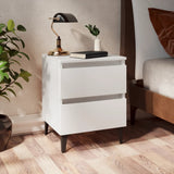 NNEVL Bed Cabinet White 40x35x50 cm Chipboard