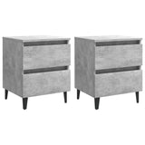 NNEVL Bed Cabinets 2 pcs Concrete Grey 40x35x50 cm Chipboard