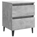 NNEVL Bed Cabinets 2 pcs Concrete Grey 40x35x50 cm Chipboard