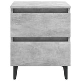 NNEVL Bed Cabinets 2 pcs Concrete Grey 40x35x50 cm Chipboard