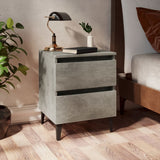 NNEVL Bed Cabinets 2 pcs Concrete Grey 40x35x50 cm Chipboard