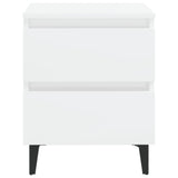 NNEVL Bed Cabinet High Gloss White 40x35x50 cm Chipboard