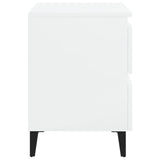 NNEVL Bed Cabinet High Gloss White 40x35x50 cm Chipboard