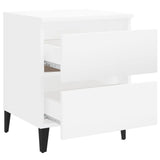 NNEVL Bed Cabinet High Gloss White 40x35x50 cm Chipboard